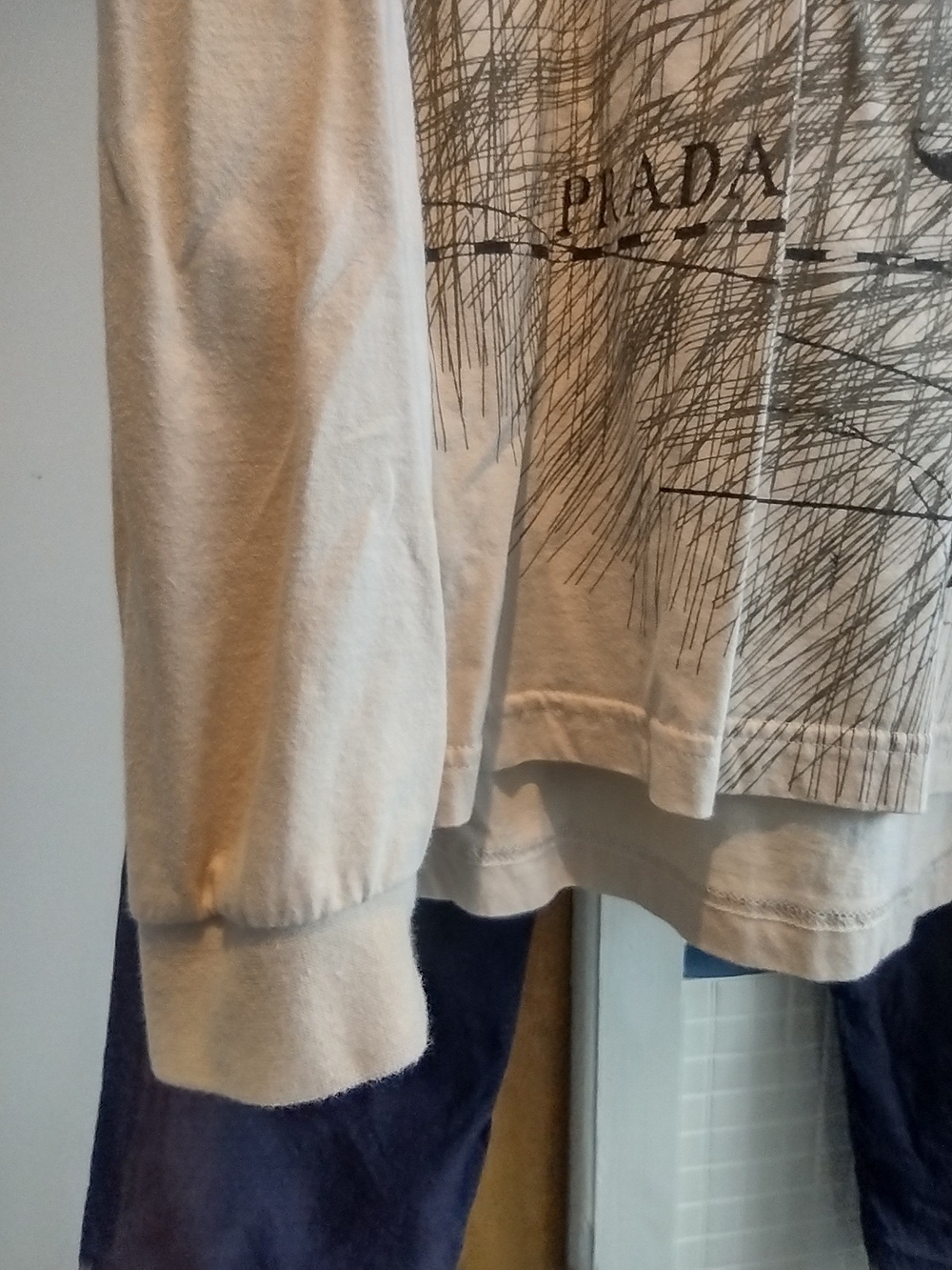 Prada Beige Tee with Black Graphic Illustration - Picture 5 of 8